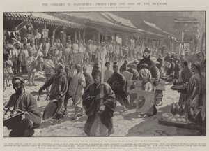 The Cholera in Manchuria, Propitiating the God of the Sickness by Georges Bertin Scott